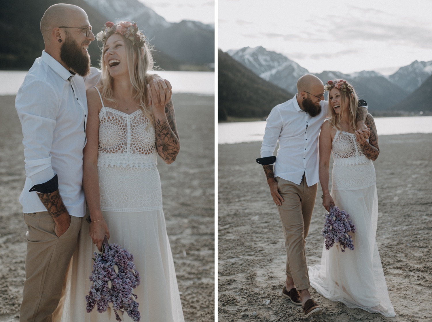 Elopement in Tirol, Achensee, Paarshooting, Sonnenuntergang, Emotionen