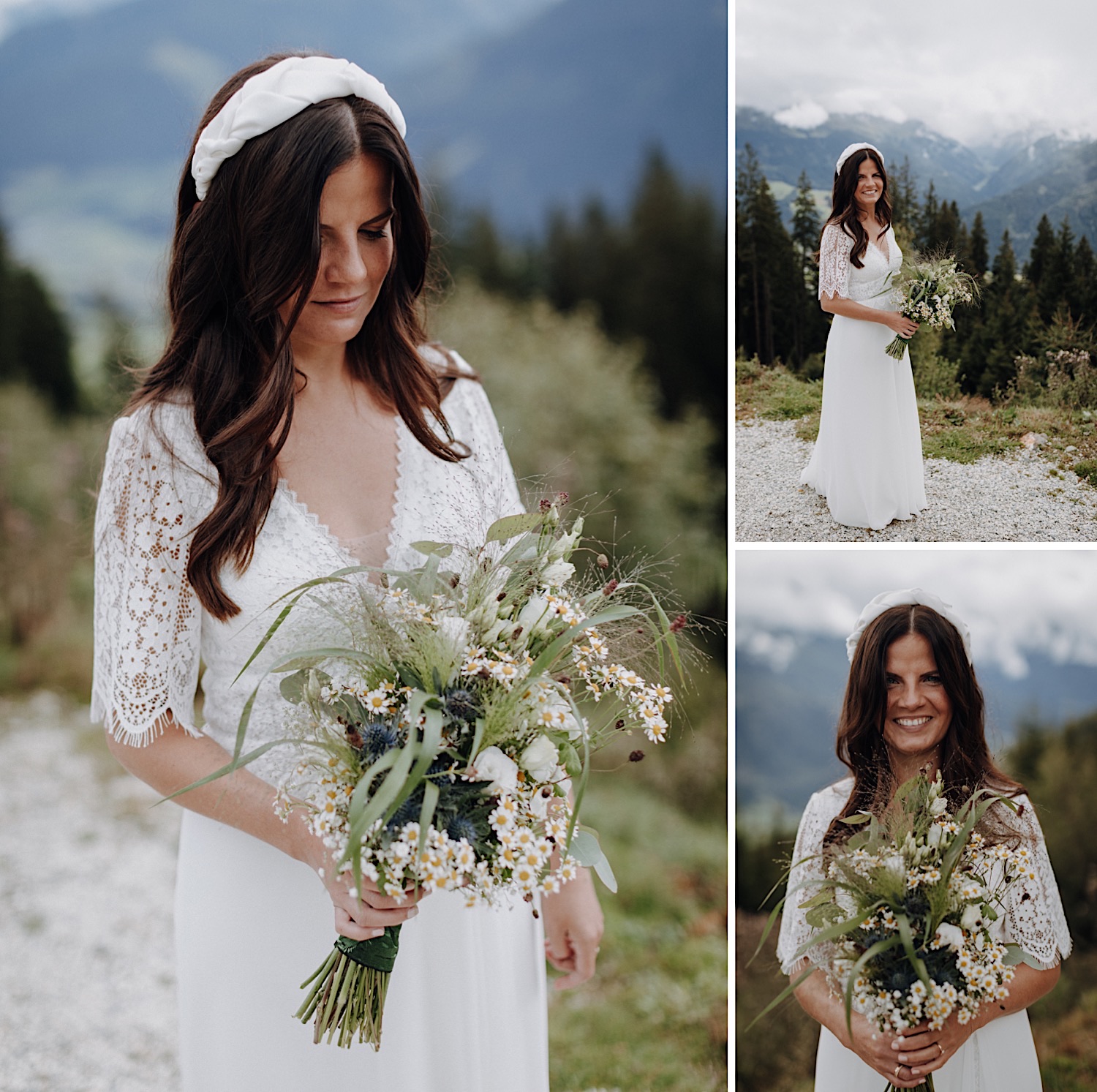 Hochzeit, Toni Alm, Kitzbühel, Braut, Details, Portrait