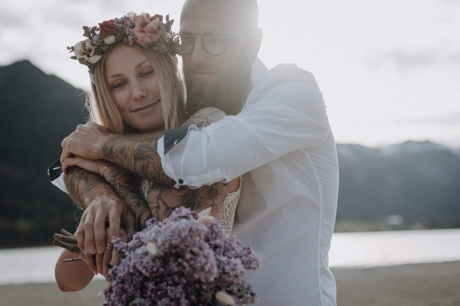 Elopement in Tirol, Achensee, Paarshooting, Sonnenuntergang, Emotionen