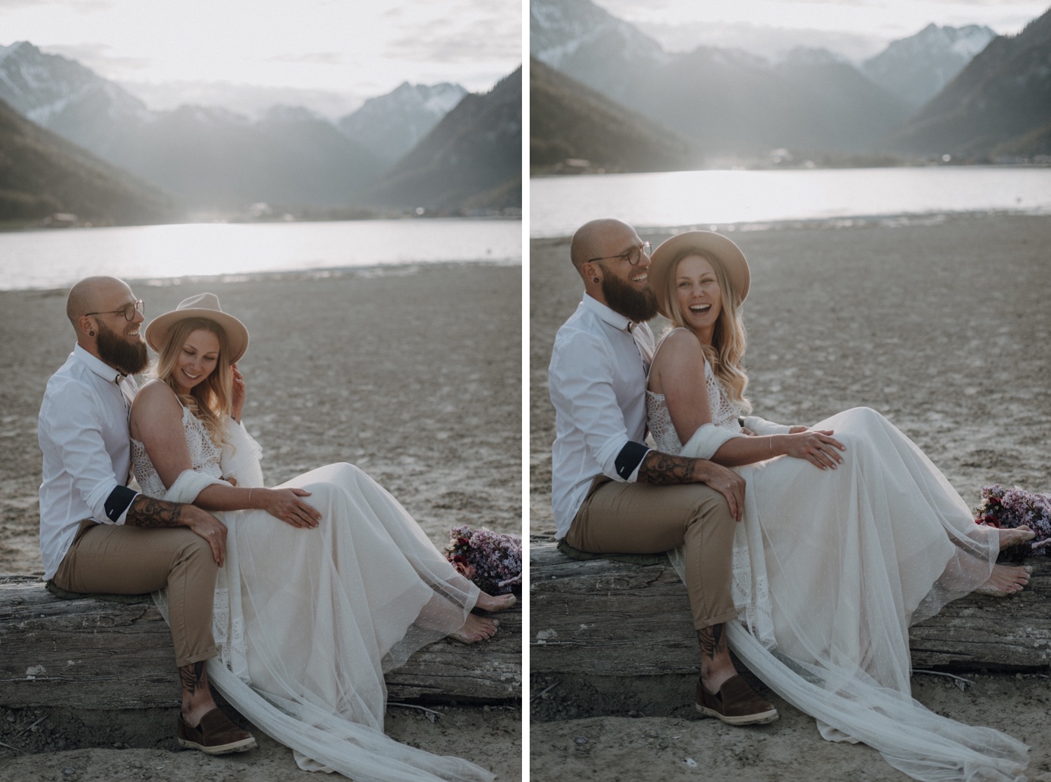 Elopement in Tirol, Achensee, Paarshooting, Sonnenuntergang, Emotionen