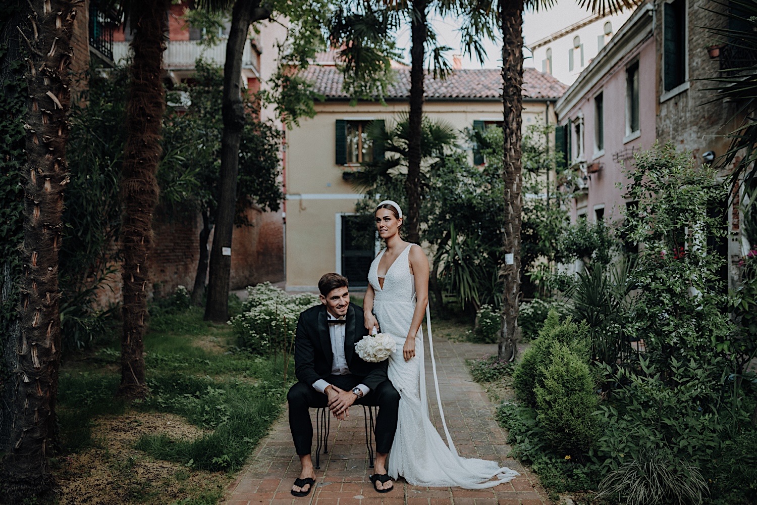 Venedig Elopement Inspiration, Brautpaar, Braut, Fashionista, Smoking