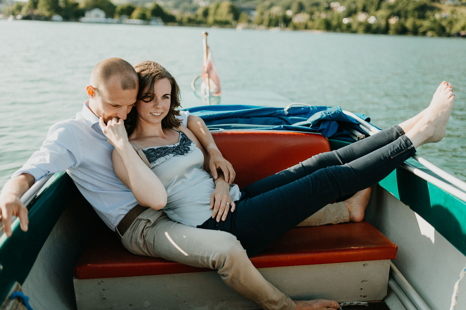 Verlobungsshooting, Engagement, Mondsee, Salzburg, Sonnenuntergang