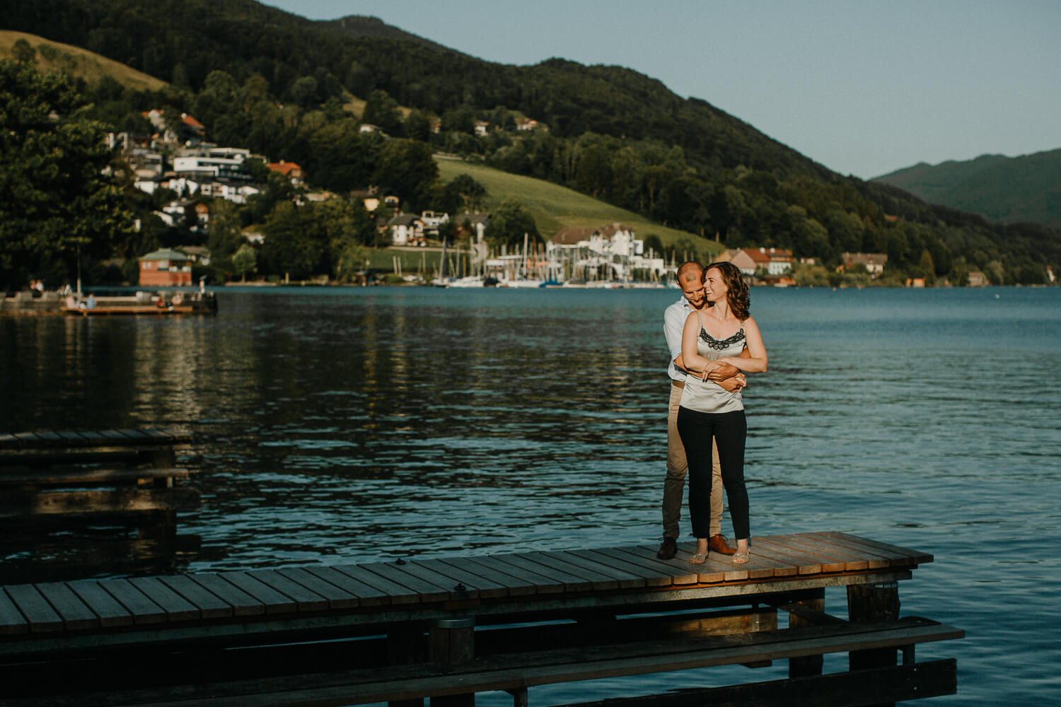 Verlobungsshooting, Engagement, Mondsee, Salzburg, Sonnenuntergang