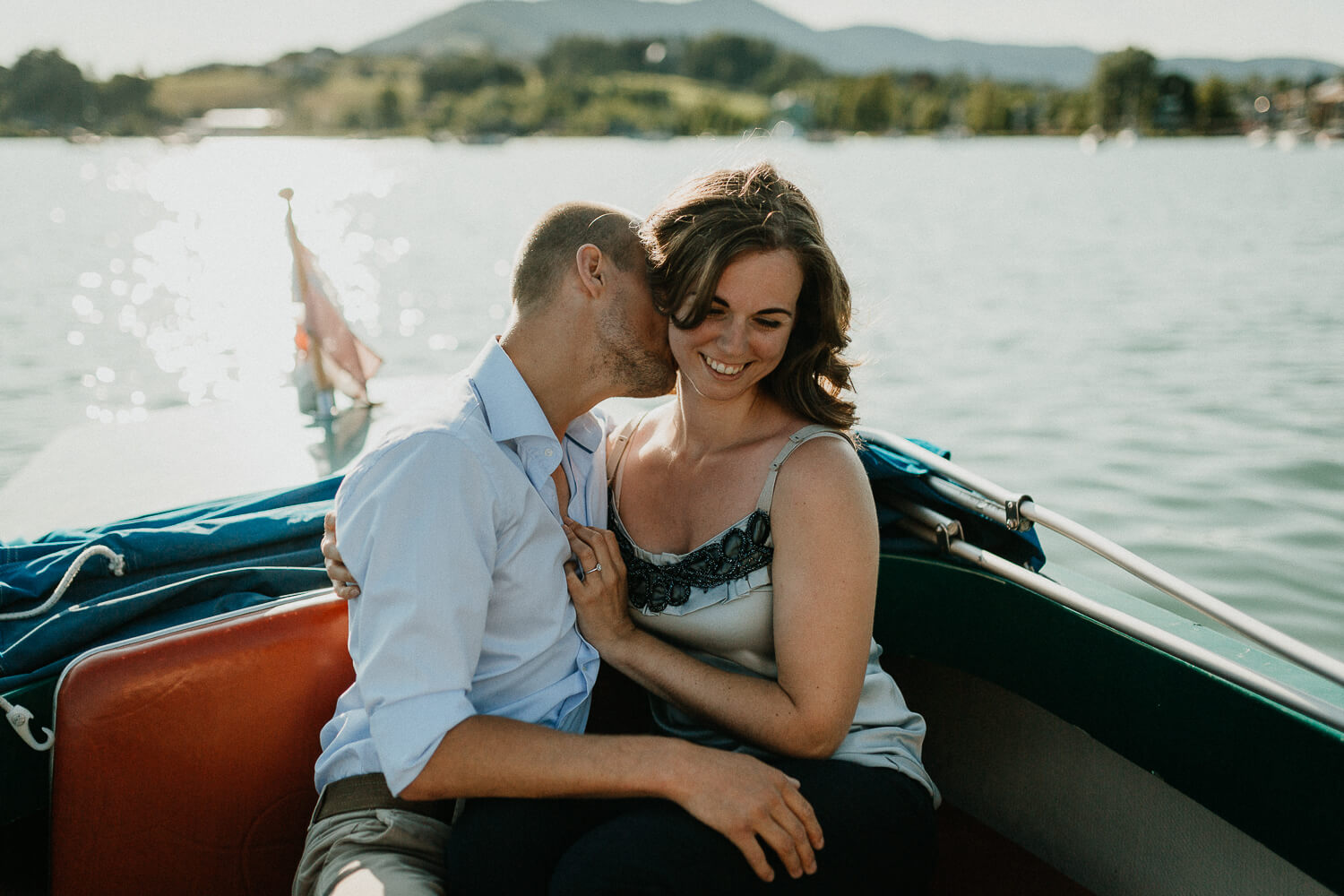 Verlobungsshooting, Engagement, Mondsee, Salzburg, Sonnenuntergang