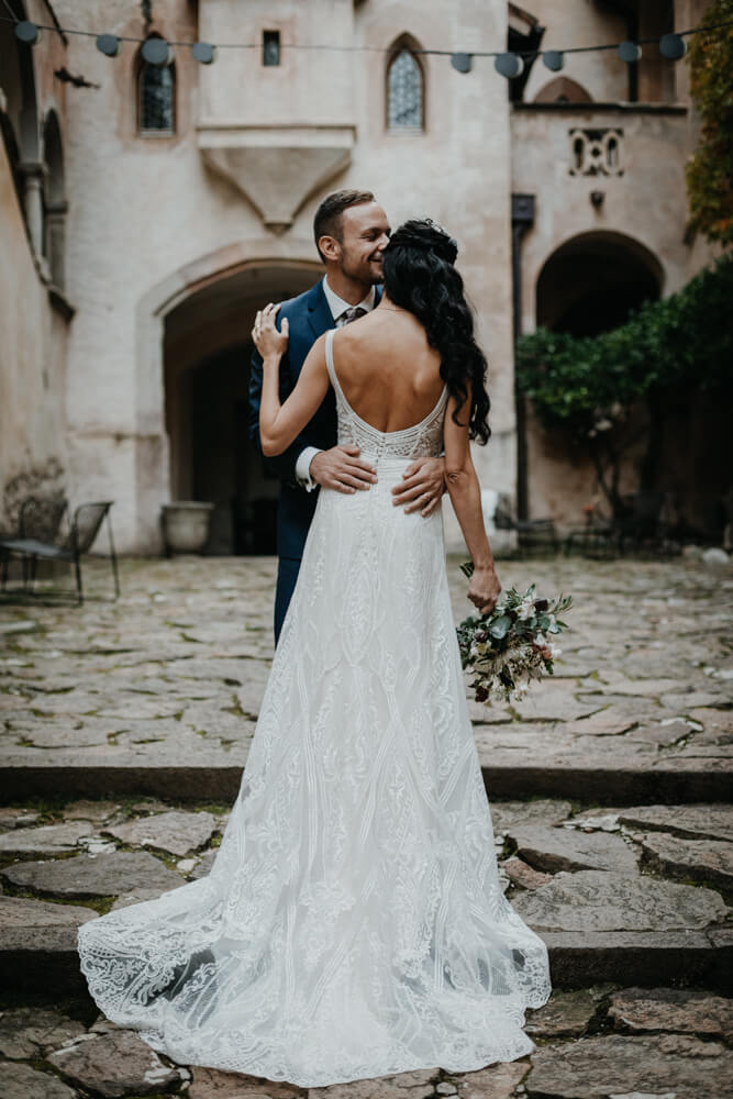 Hochzeit Schloss Freudenstein bei Meran, Braut und Bräutigam, Paarshooting