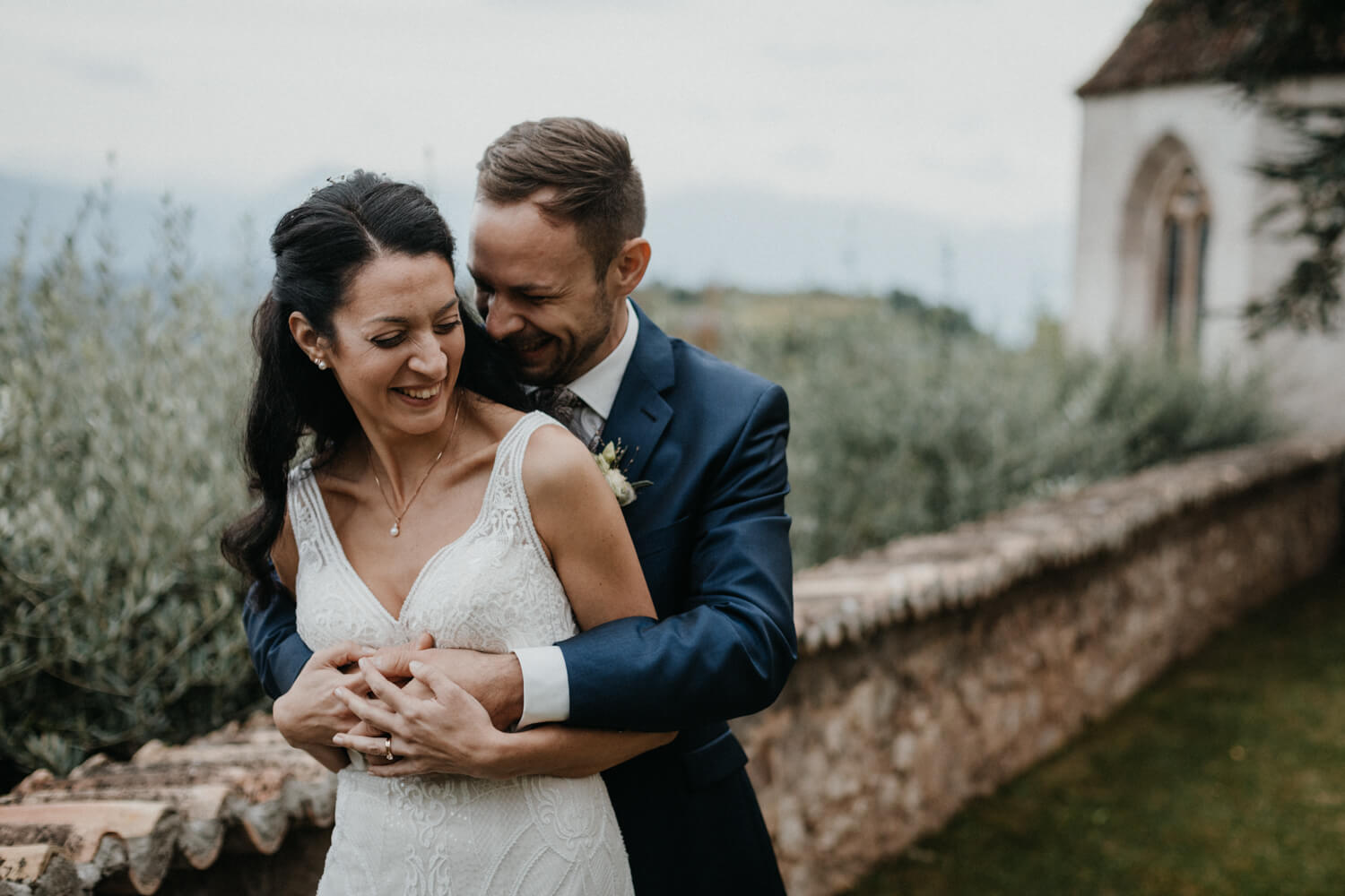 Hochzeit Schloss Freudenstein bei Meran, Braut und Bräutigam, Paarshooting