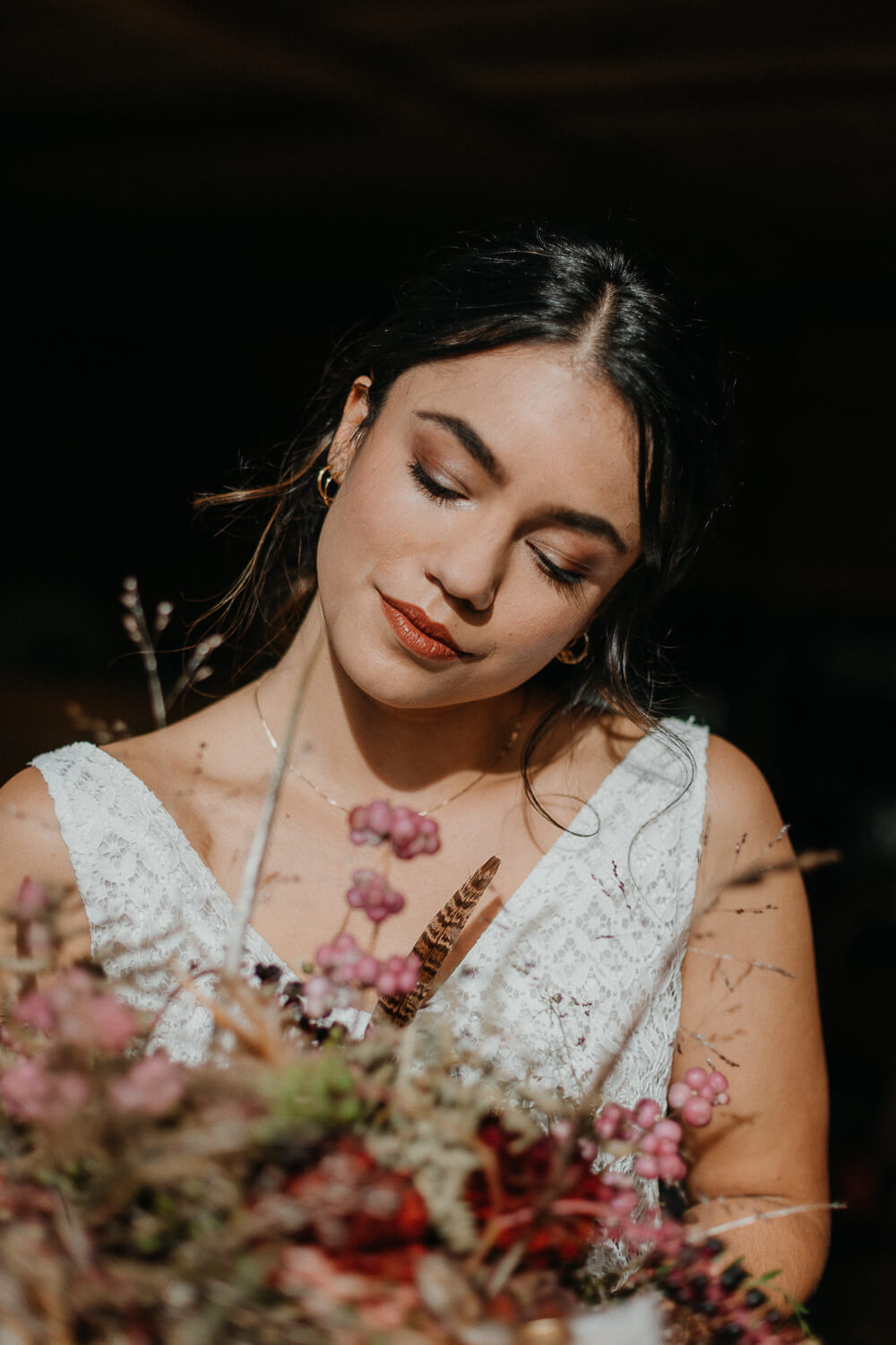 Getting Ready, Braut, Details, Blumen, Portrait