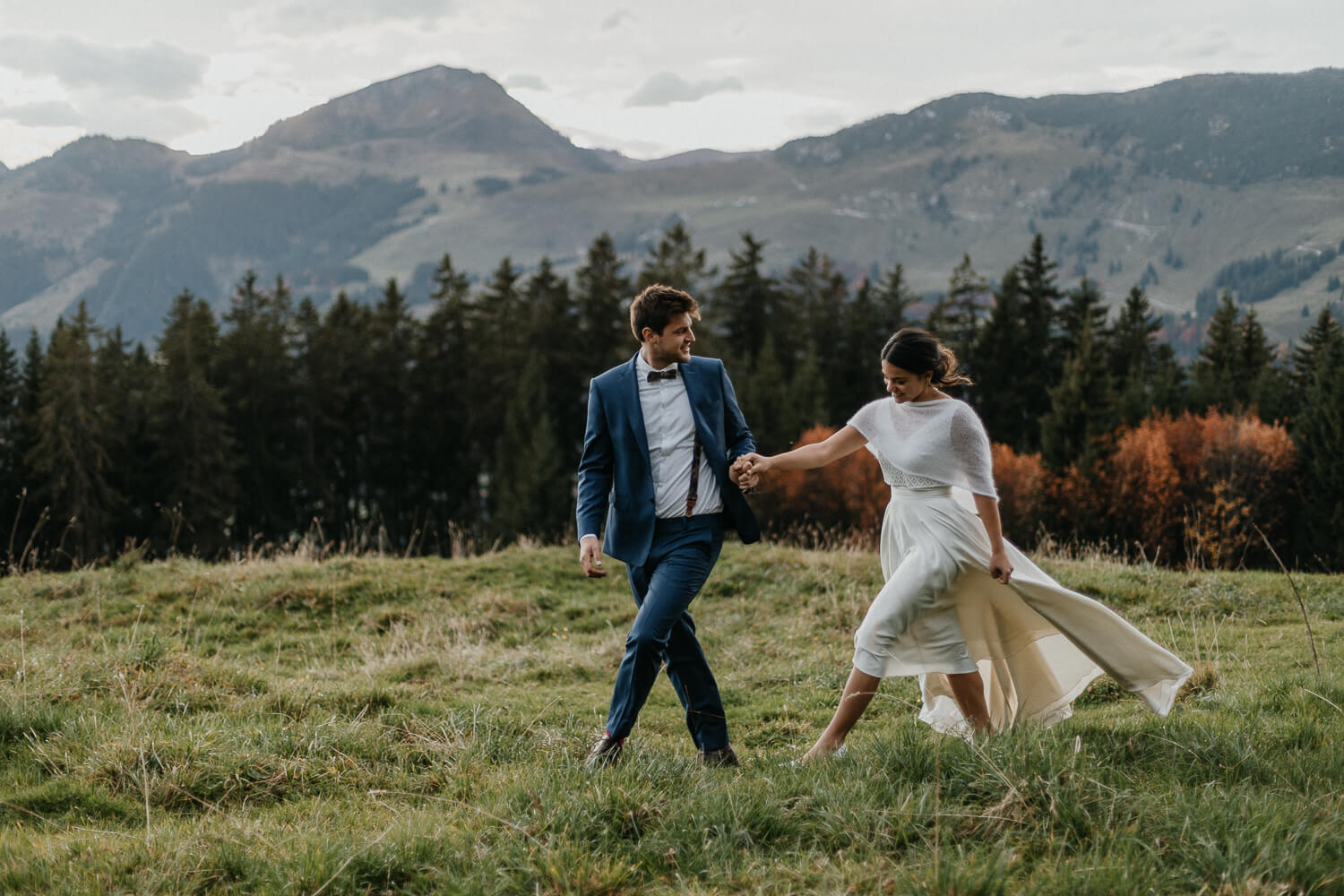 Elopement, Berge, Paarshooting, Almhütte, Sonnenuntergang