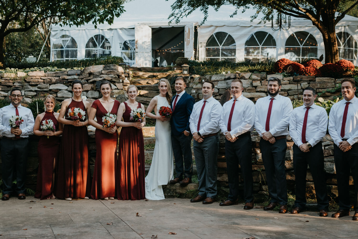 Gartenhochzeit, Hochzeit USA, freie Trauung, Bridesmaids, Groomsmen