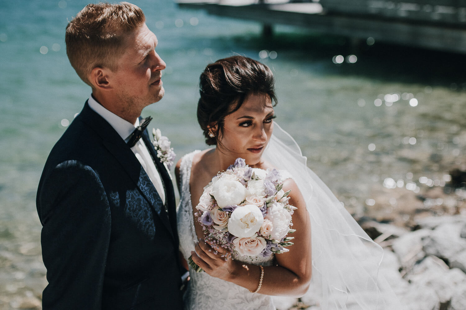 Hochzeit am Achensee, Brautpaar, Shooting, Brautstrauß