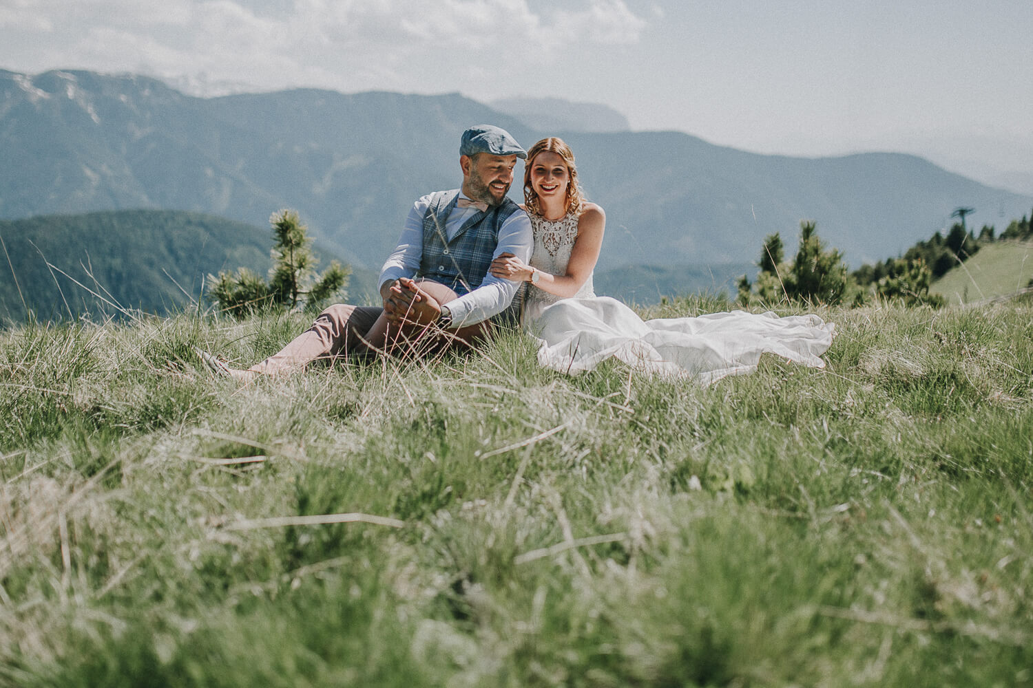 After Wedding Shooting in den Dolomiten, Brautpaar, Shooting
