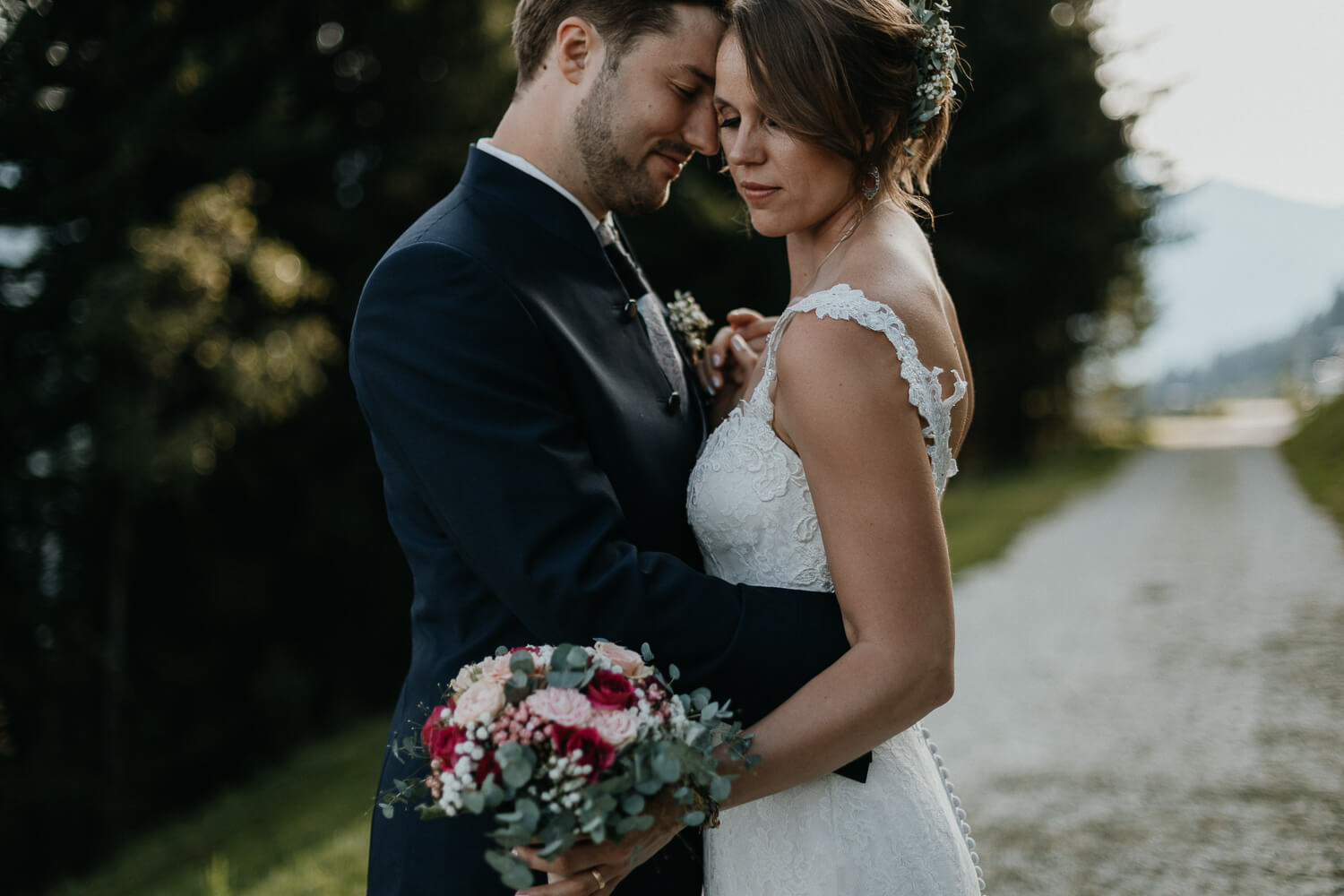 Hochzeit auf der Rösslalm im Zillertal, Brautpaar, Shooting