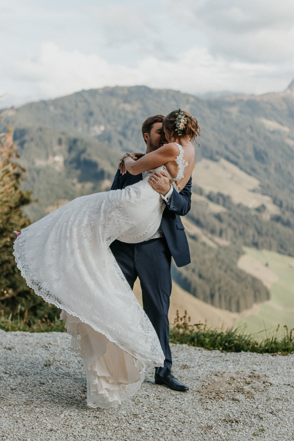 Hochzeit auf der Rösslalm im Zillertal, Brautpaar, Shooting